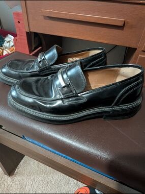 Canyon River Blues Black Leather Slip-On Loafers